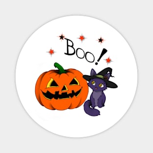 Boo! Witchy cat Magnet